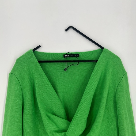 Zara Front Twist Knot Cowl Knit Long Sleeve Sweater - Picture 1 of 6